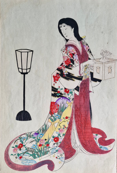 Original Woodblock Print Yōshū Chikanobu " Chiyoda Castle" - Japan - 1895