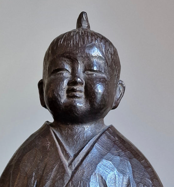 Okimono by Shuho "Selflessness Child" - Bronze - Japan