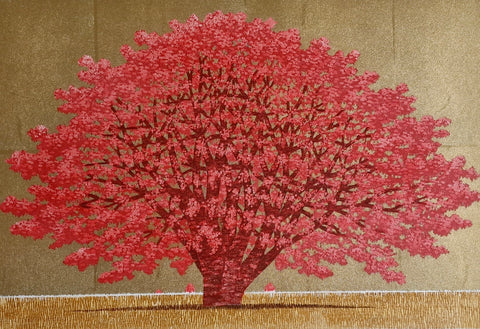Original Woodblock Print Namiki Hajime "Tree Scene-156A" - Japan - 2022