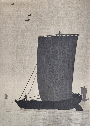 Original Woodblock Print - Ohara Koson - Fishing at Twilight - Ca. 1900-10