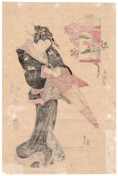 Original Woodblock Prints - Kikukawa Eizan -  Oji, Yaoya Ochiyo - Japan - 1824