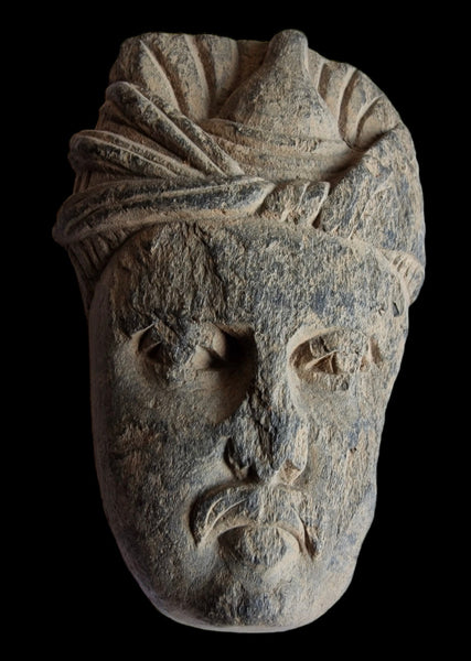 Grey Schist Bodhisattva Head - Gandhara - II-III c.