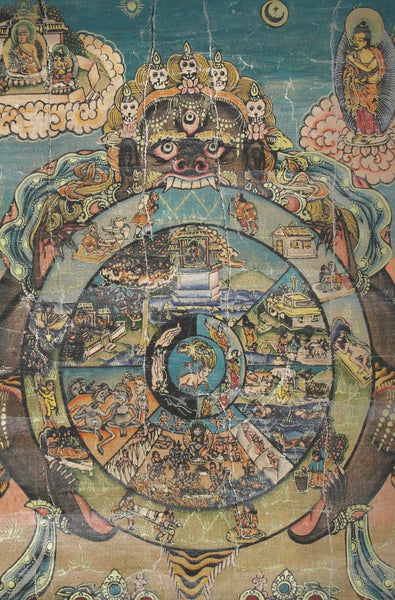 Thangka Wheel of Life: Three Poisons - Tibet - XIX/XX c.