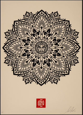 Shepard Fairey (b. 1970)  Mandala Ornament 2 Cream