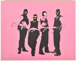 Adam Koukoudakis - Cheeky Fuckin Pigz - Spray paint on canvas - 2008