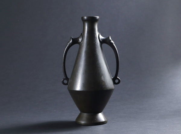 Vase - Antique Vase with Ear Handles Crafted by Seibi 精美 - Copper alloy - Japan