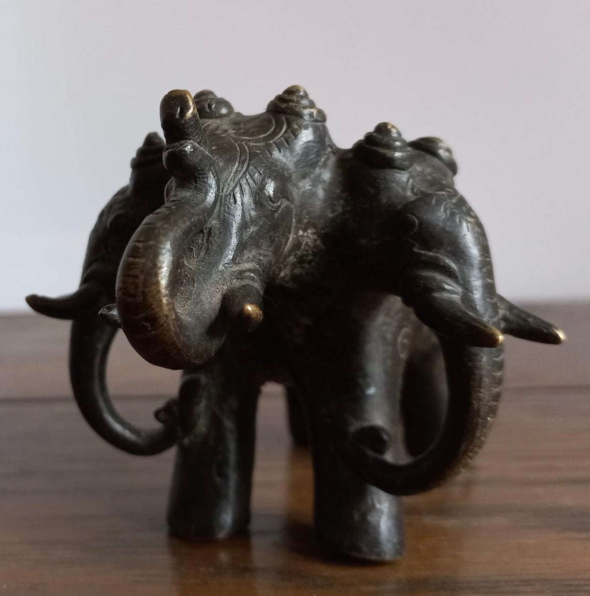 Bronze Figure Three-Headed Elephant Airavata - Thailand - XX c