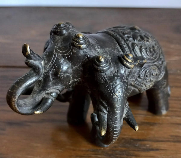 Bronze Figure Three-Headed Elephant Airavata - Thailand - XX c