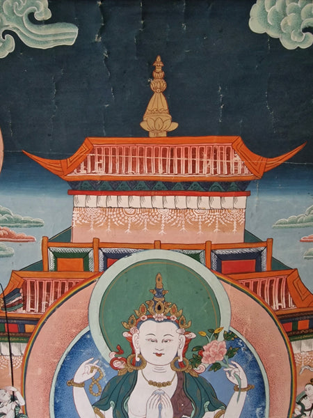 Thangka Avalokiteshvara Shadakshari - Tibet - XIX-XX