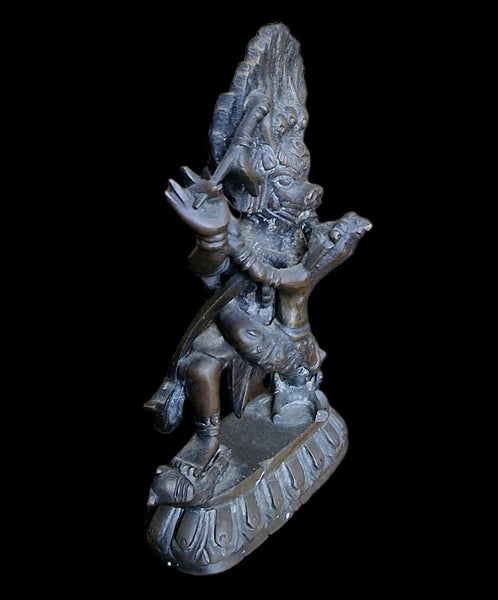 Sculpture of Wrathful Vajrabhairava with Vajravetali - Tibet - Early 20th c.