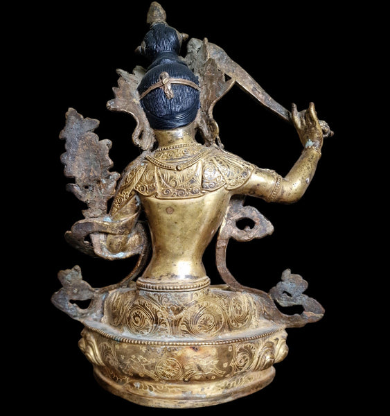 Gilt Bronze Statue of Manjushri - Tibet - XVIII-XIX c