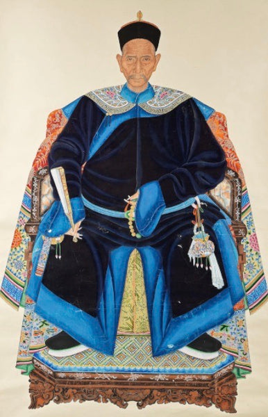 Five Ancestor Portraits - Ex Bonhams - Late Qing Dynasty
