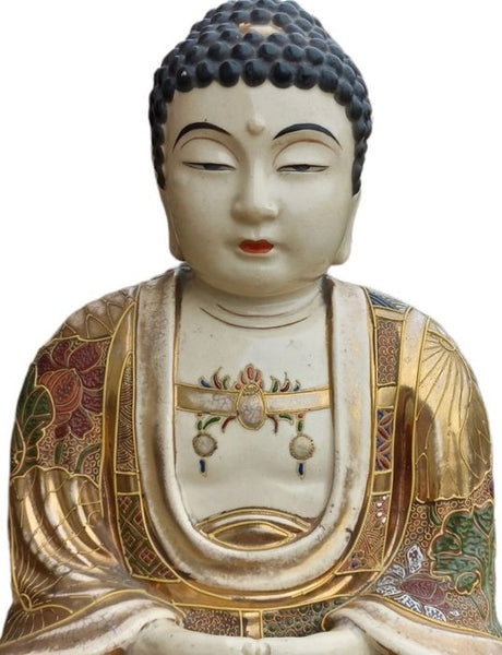 Statue Buddha Satsuma Ware - Meiji period - Japan