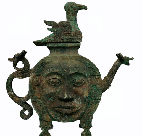 Bronze Crane Pot Shang Style - China - XIX-XX c
